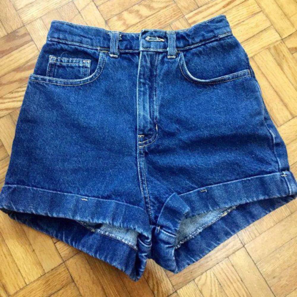 American apparel high waisted jean shorts
